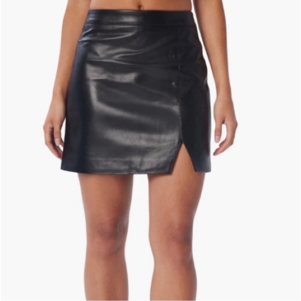 Lita by Ciara Leader Lambs Leather Skirt in Black